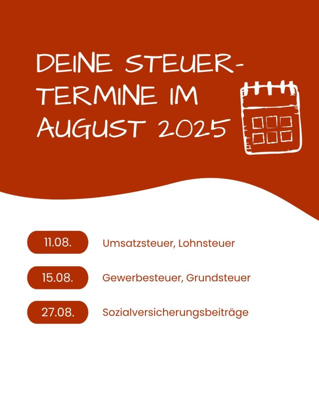 Steuertermine August 2025
